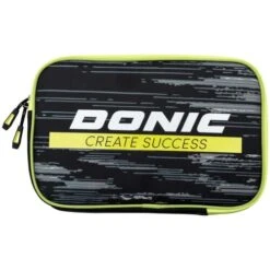Table Tennis Bat Case: Donic Double Wallet Pop – Black/Lime