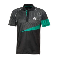 Table Tennis Clothing: Andro Tilston Shirt – Black/Green (XS Only)