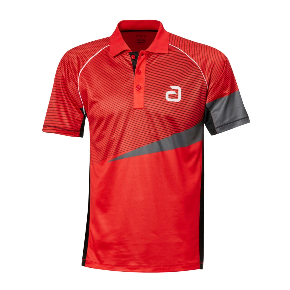Table Tennis Clothing: Andro Tilston Shirt – Red/Black