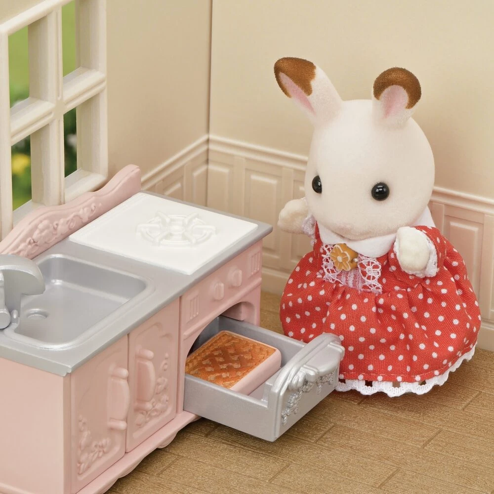 Sylvanian Family – Red Roof Cosy Cottage Starter Home With A Rabbit Figure & Furniture - Image 3