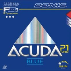 Table Tennis Rubber: Donic Acuda Blue P1 Turbo (Black 1.8mm Only)