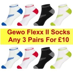 Table Tennis Footwear: (PACK OF 3) Gewo Socks Short Flex II For £10