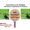 Table Tennis Bat: Gewo IN-Force PBO-PC Off Blade + With 2 Sheets Of Nexxus SuperSelect 48 Rubbers