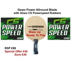 Table Tennis Bat: Gewo Power Allround With 2 Sheets Of Gewo CS Powerspeed Rubbers