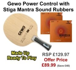 Table Tennis Bat: Gewo Power Control With Stiga Mantra Sound Rubbers