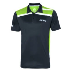 Table Tennis Clothing: Gewo Shirt Aurora Black/Lime