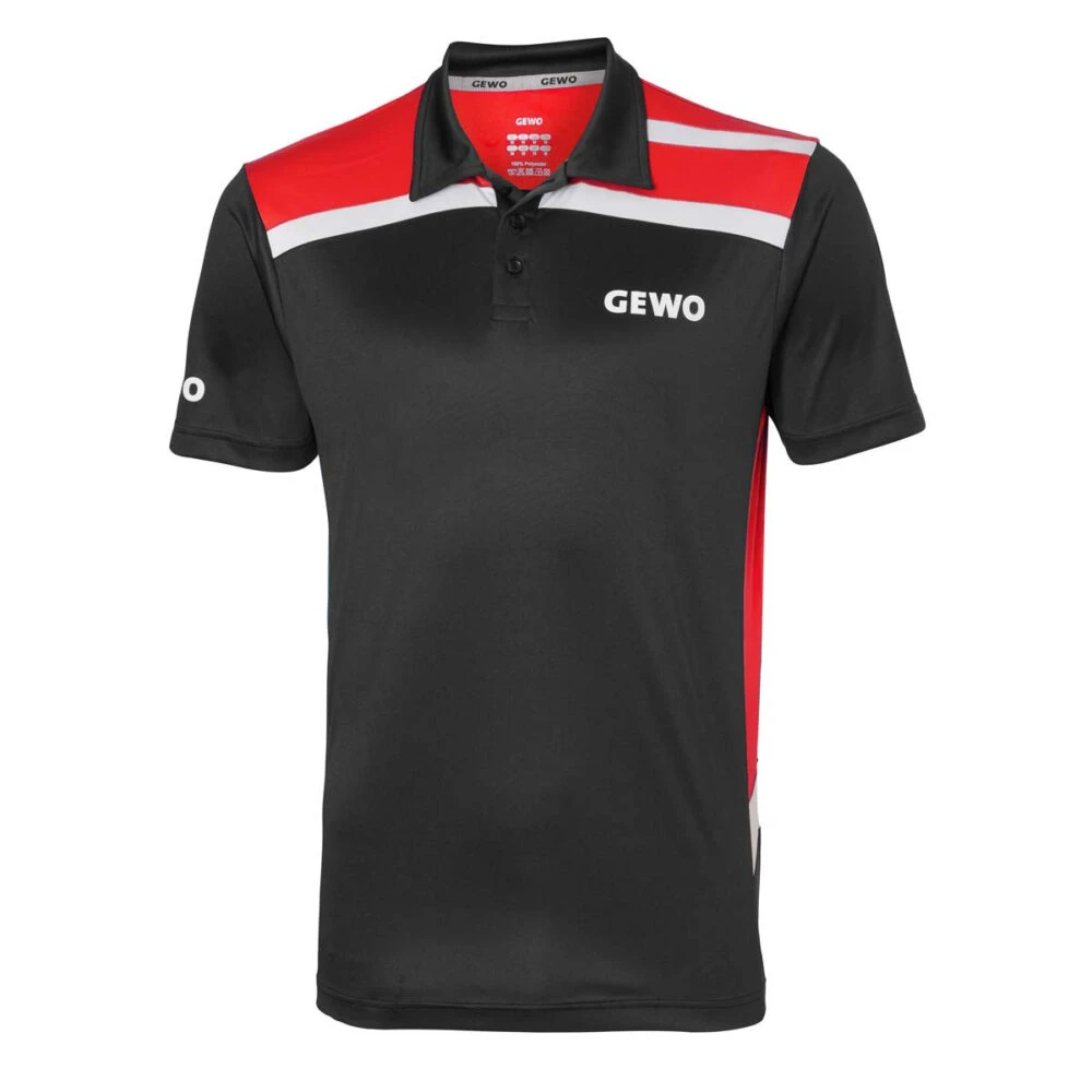 Table Tennis Clothing: Gewo Shirt Aurora Black/Red