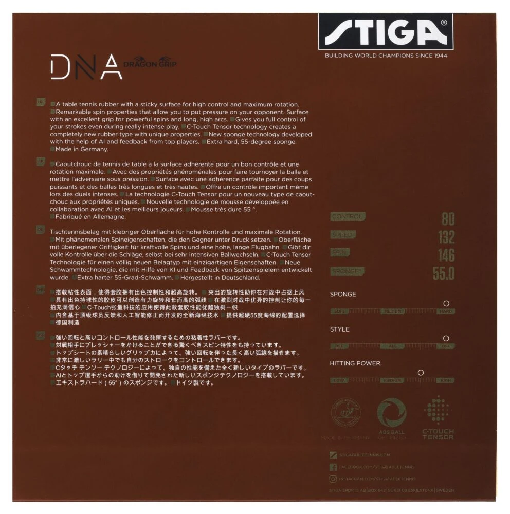 Table Tennis Rubber: Stiga DNA Dragon Grip - Image 3