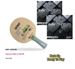Table Tennis Bat: Gewo Aruna Off Blade With 2 Sheets Of Inventus XT Pro 50 Rubbers