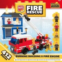 Block Tech Fire Rescue – Burning Building & Fire Engine