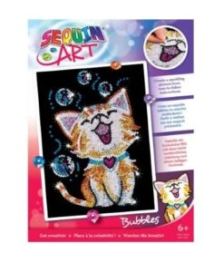 Sequin Art – Bubbles The Kitten – Red