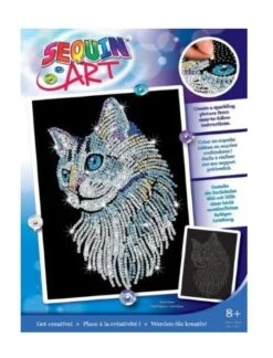 Sequin Art – White Cat