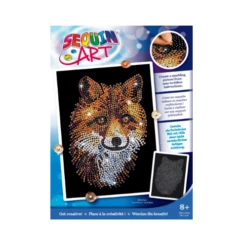 Sequin Art – Red Fox – Blue