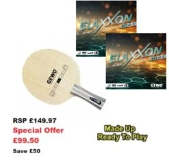 Table Tennis Bat: Gewo Hybrid Carbon A Speed With 2 Sheets Of Elaxxon EFT 45 Rubbers