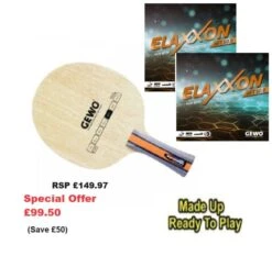 Table Tennis Bat: Gewo Hybrid Carbon M Speed With 2 Sheets Of Gewo Elaxxon EFT 50 Rubbers
