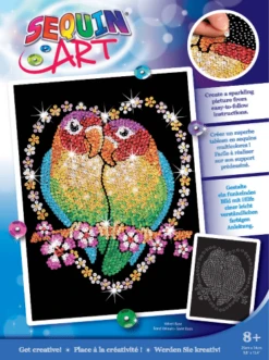 Sequin Art – Love Birds – Blue