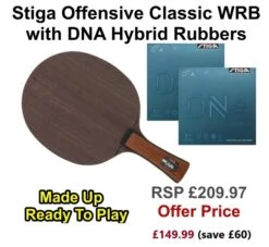 Table Tennis Bat: Stiga Offensive Classic With DNA Hybrid Rubbers