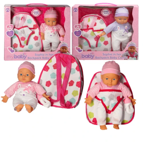 My Baby Sophie 30cm Doll In Her Backpack Baby Carrier β 30303 - Image 2