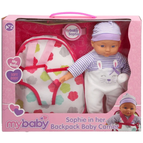 My Baby Sophie 30cm Doll In Her Backpack Baby Carrier β 30303 - Image 3
