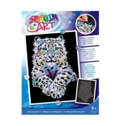 Sequin Art – Snow Leopard