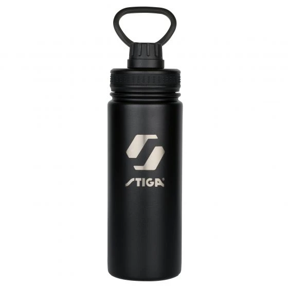 Table Tennis Accessories: Stiga Steel Black Water Bottle 550ml