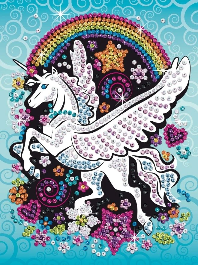 Sequin Art – Winged Unicorn – Craft Teen - Image 2