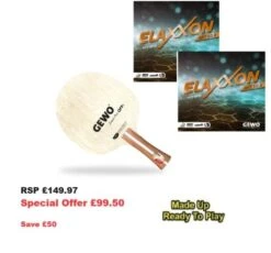 Table Tennis Bat: Gewo Zoom Pro Off- With 2 Sheets Of Elaxxon EFT 50 Rubbers